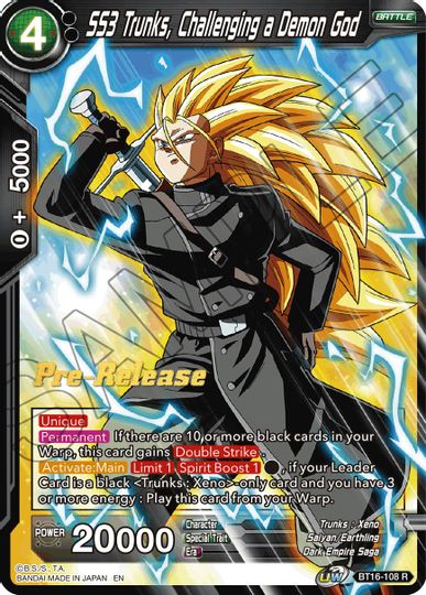 SS3 Trunks, Challenging a Demon God (BT16-108) [Realm of the Gods Prerelease Promos] | North Valley Games
