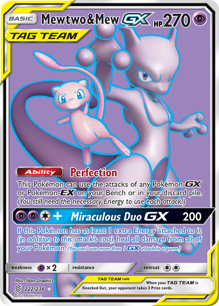 Mewtwo & Mew GX (222/236) [Sun & Moon: Unified Minds] | North Valley Games