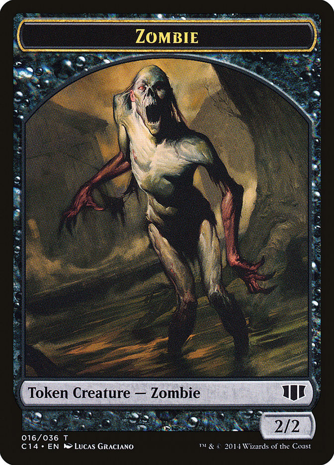Demon (013/036) // Zombie (016/036) Double-Sided Token [Commander 2014 Tokens] | North Valley Games