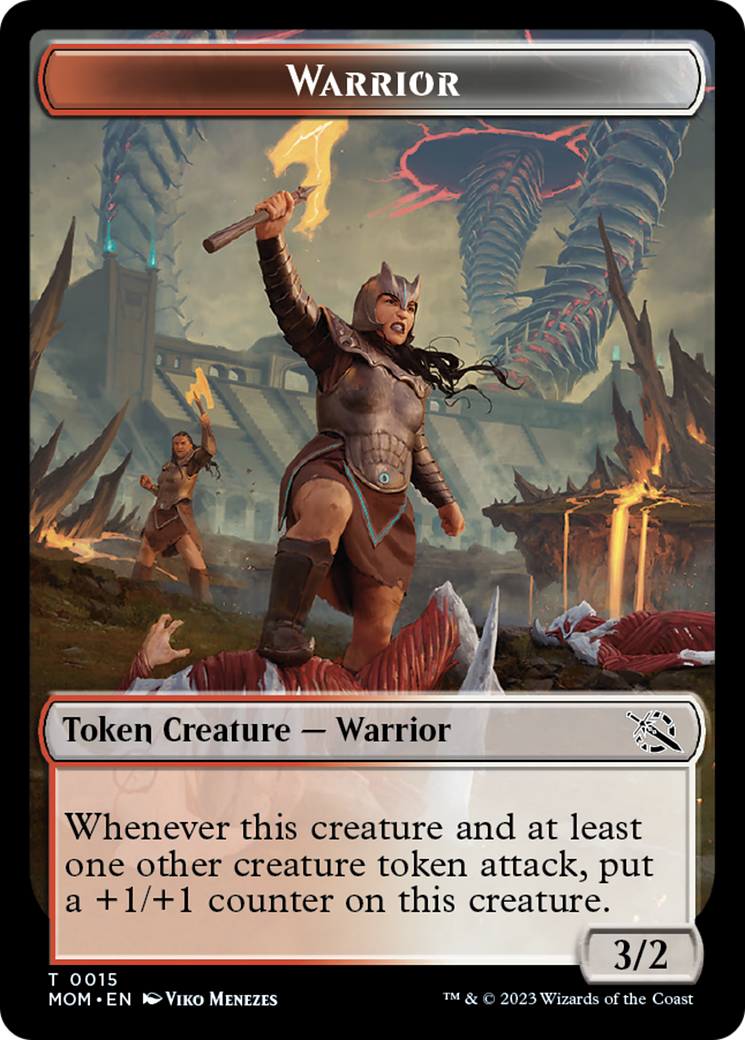 Warrior // Phyrexian Saproling Double-Sided Token [March of the Machine Tokens] | North Valley Games