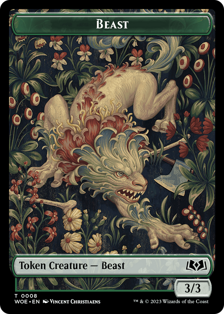 Beast // Food (0012) Double-Sided Token [Wilds of Eldraine Tokens] | North Valley Games