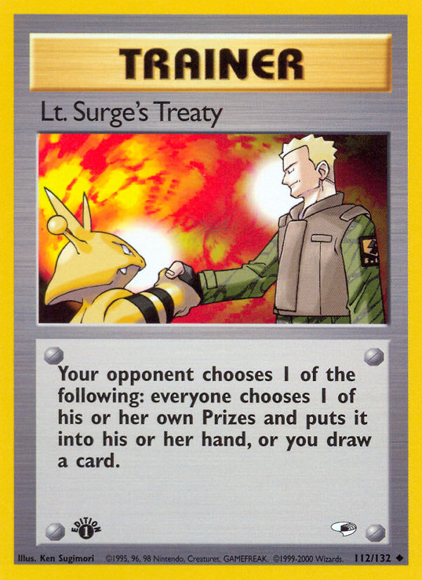Lt. Surge's Treaty (112/132) [Gym Heroes 1st Edition] | North Valley Games