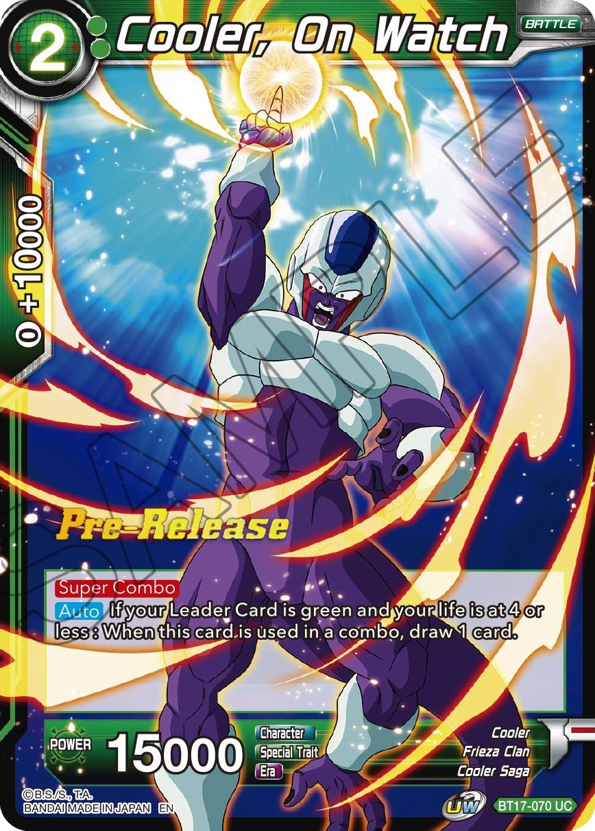 Cooler, On Watch (BT17-070) [Ultimate Squad Prerelease Promos] | North Valley Games