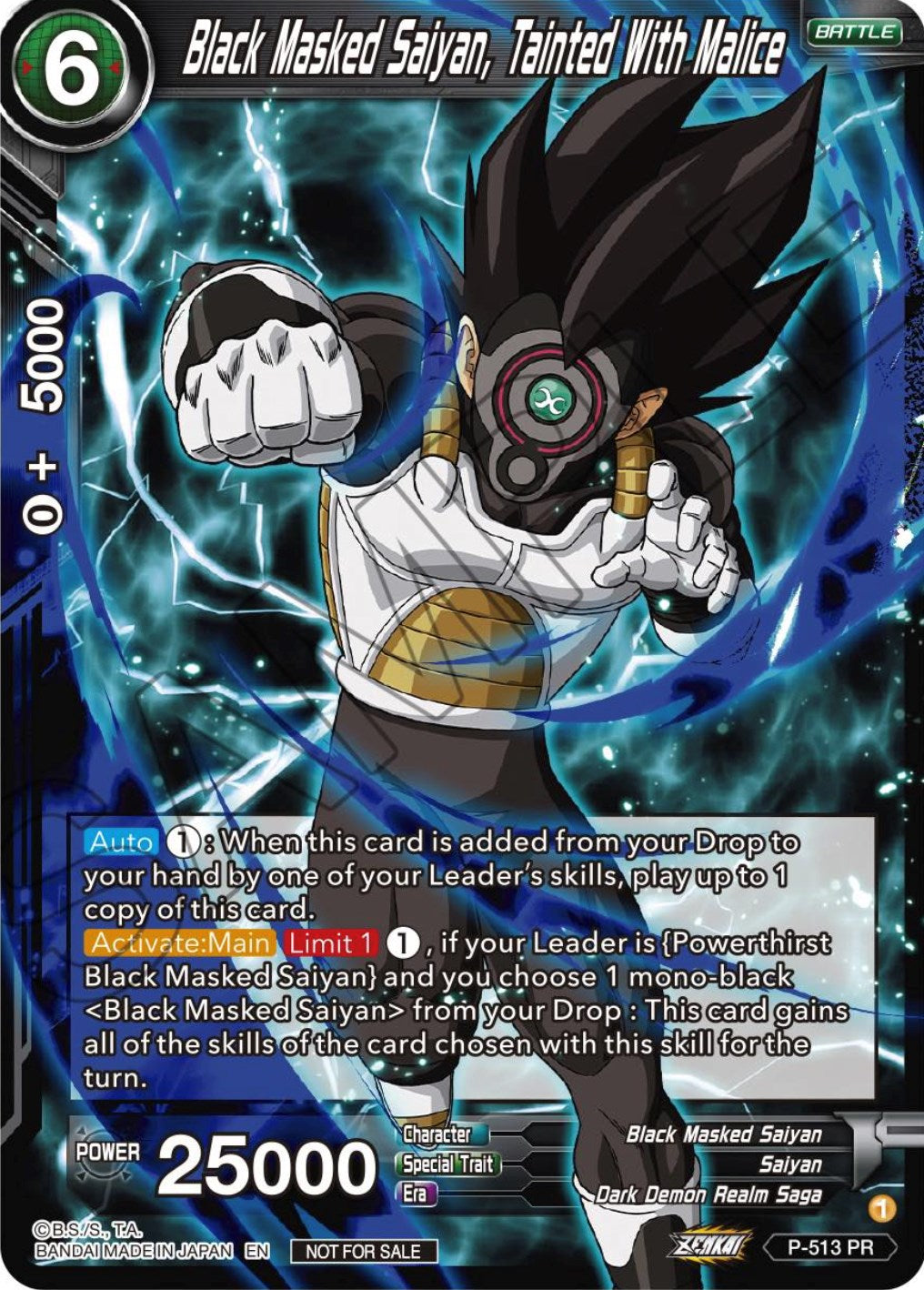 Black Masked Saiyan, Tainted With Malice (Zenkai Series Tournament Pack Vol.4) (P-513) [Tournament Promotion Cards] | North Valley Games