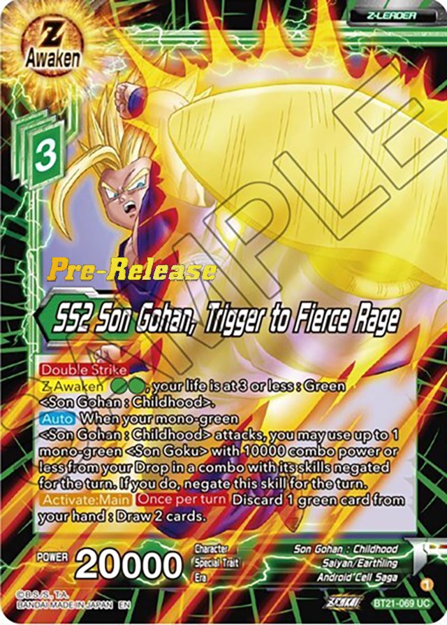 SS2 Son Gohan, Trigger to Fierce Rage (BT21-069) [Wild Resurgence Pre-Release Cards] | North Valley Games