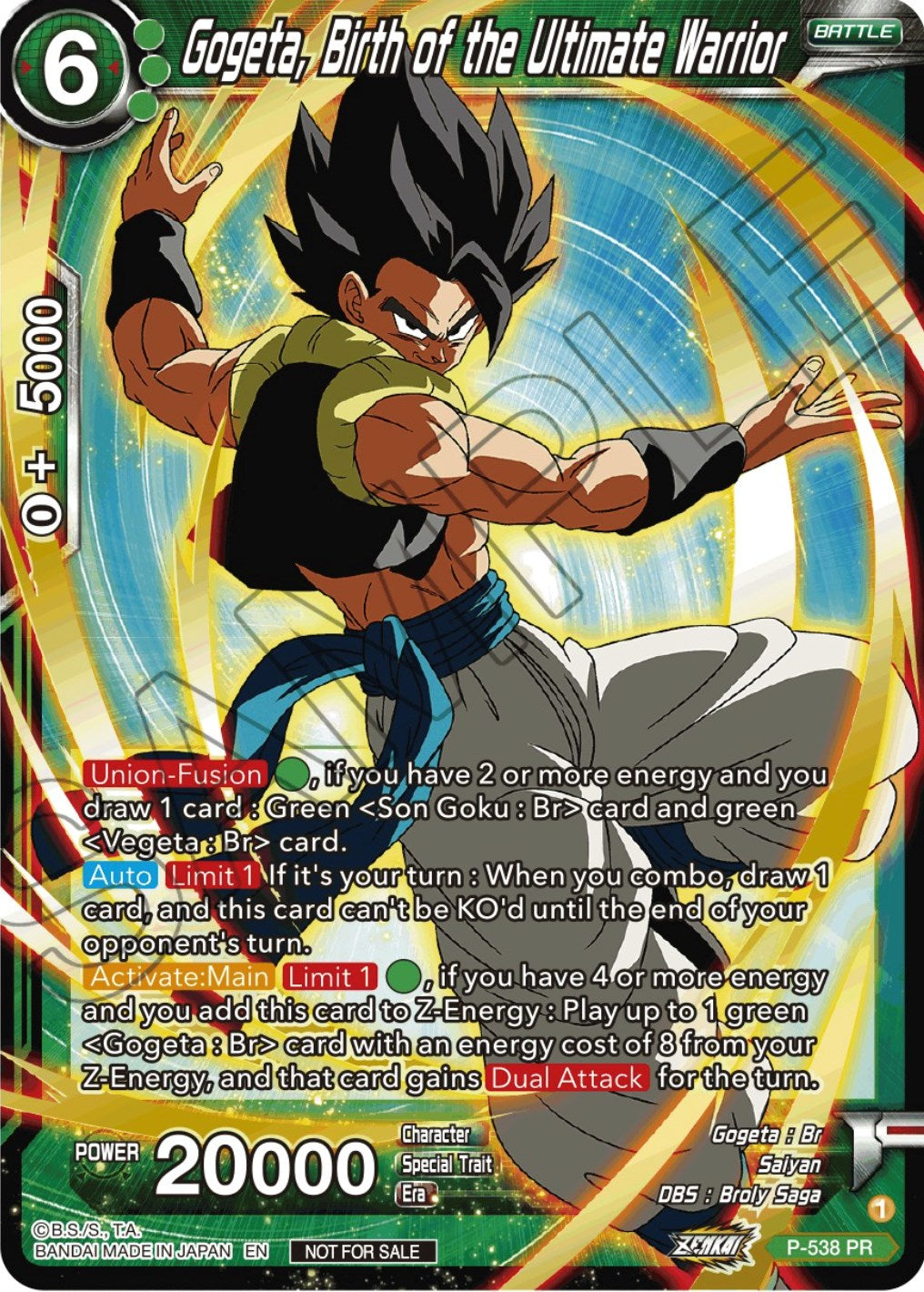 Gogeta, Birth of the Ultimate Warrior (Championship Selection Pack 2023 Vol.2) (Gold-Stamped Silver Foil) (P-538) [Tournament Promotion Cards] | North Valley Games