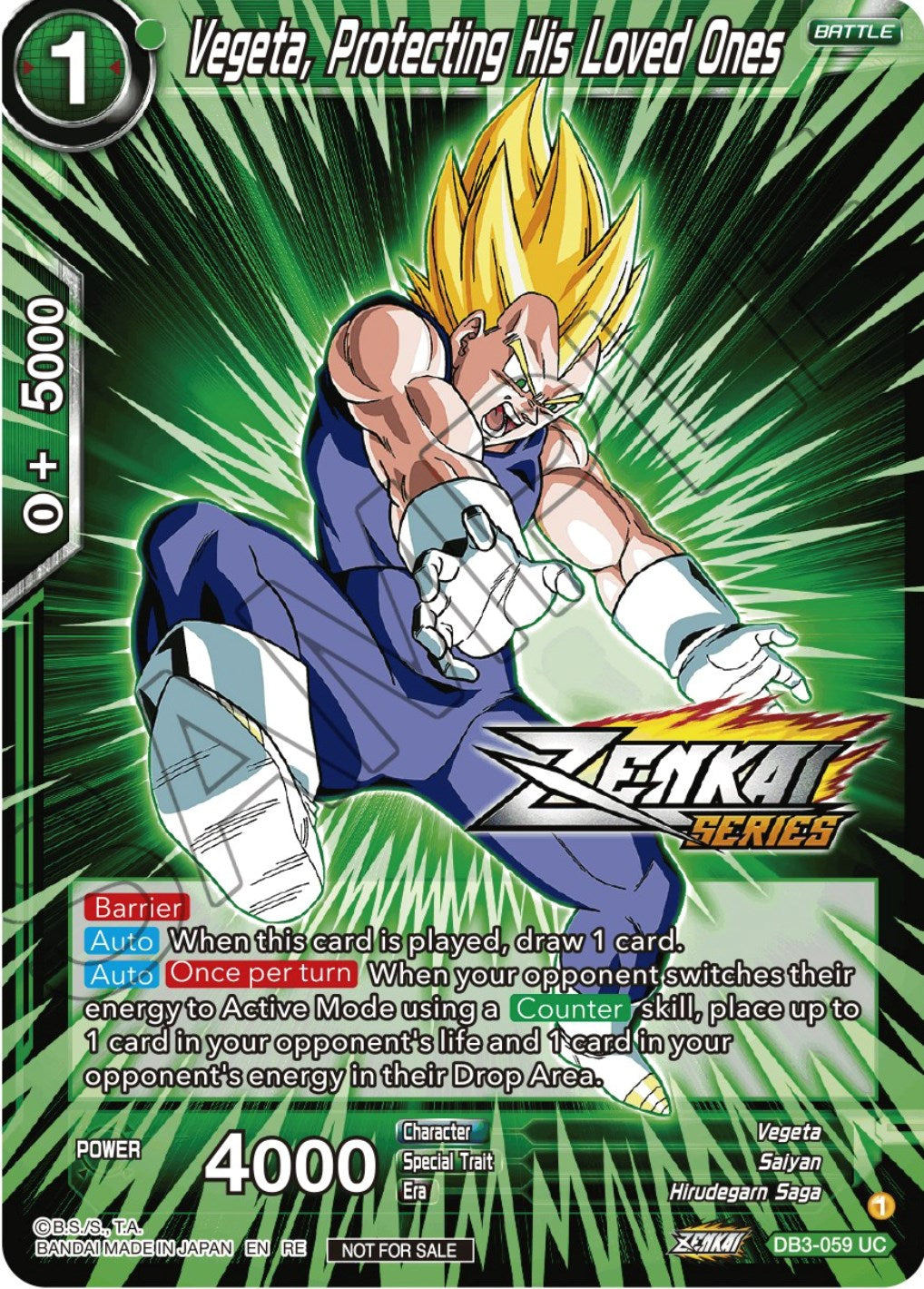Vegeta, Protecting His Loved Ones (Event Pack 12) (DB3-059) [Tournament Promotion Cards] | North Valley Games