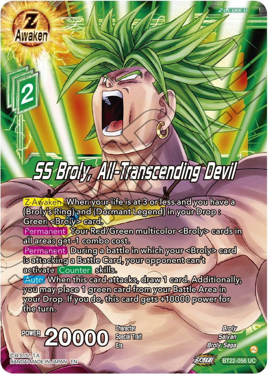 SS Broly, All-Transcending Devil (BT22-056) [Critical Blow] | North Valley Games