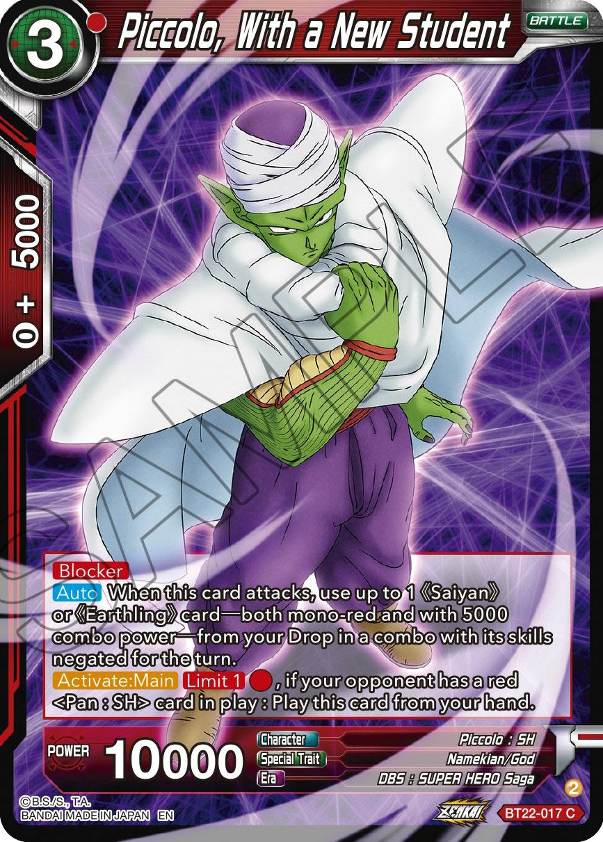 Piccolo, With a New Student (BT22-017) [Critical Blow] | North Valley Games