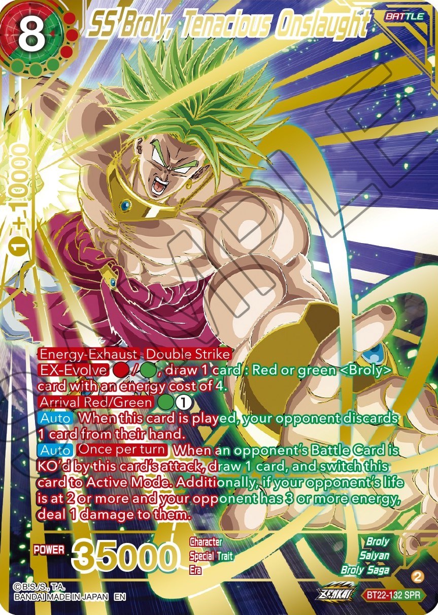 SS Broly, Tenacious Onslaught (SPR) (BT22-132) [Critical Blow] | North Valley Games