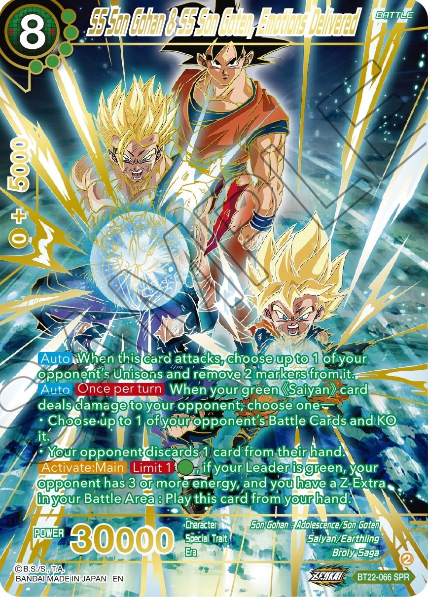 SS Son Gohan & SS Son Goten, Emotions Delivered (SPR) (BT22-066) [Critical Blow] | North Valley Games
