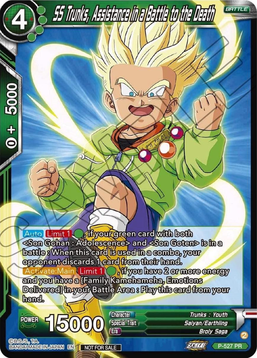SS Trunks, Assistance in a Battle to the Death (Zenkai Series Tournament Pack Vol.5) (P-527) [Tournament Promotion Cards] | North Valley Games