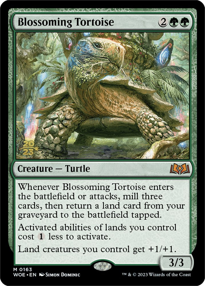 Blossoming Tortoise [Wilds of Eldraine Prerelease Promos] | North Valley Games