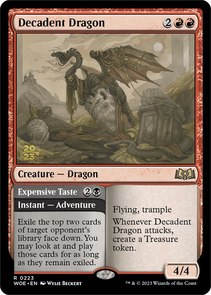 Decadent Dragon // Expensive Taste [Wilds of Eldraine Prerelease Promos] | North Valley Games