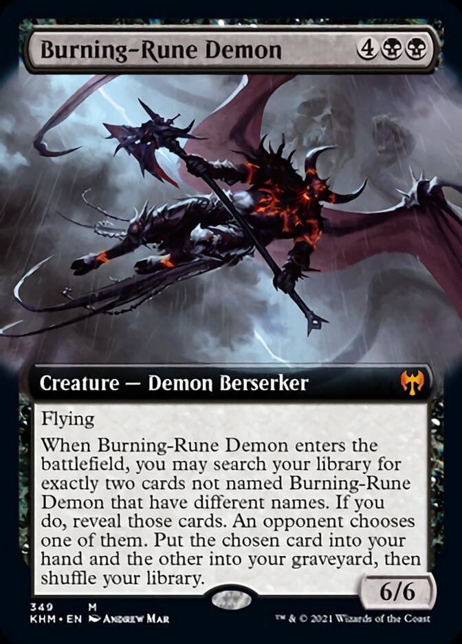 Burning-Rune Demon (Extended Art) [Kaldheim] | North Valley Games