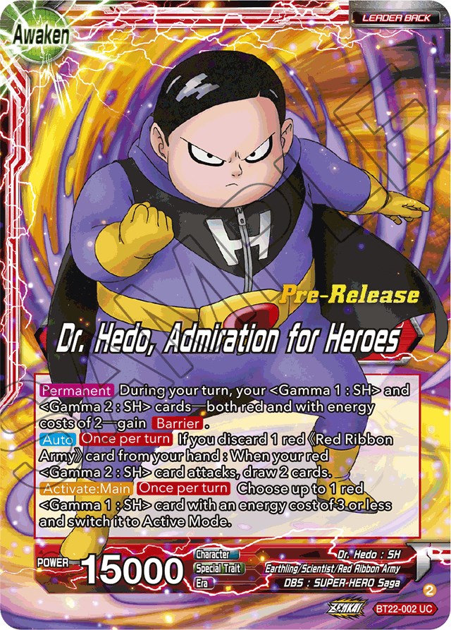 Dr. Hedo // Dr Hedo, Admiration for Heroes (BT22-002) [Critical Blow Prerelease Promos] | North Valley Games