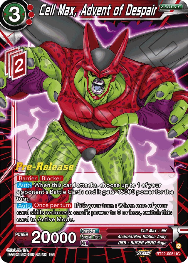 Cell Max, Advent of Despair (BT22-005) [Critical Blow Prerelease Promos] | North Valley Games