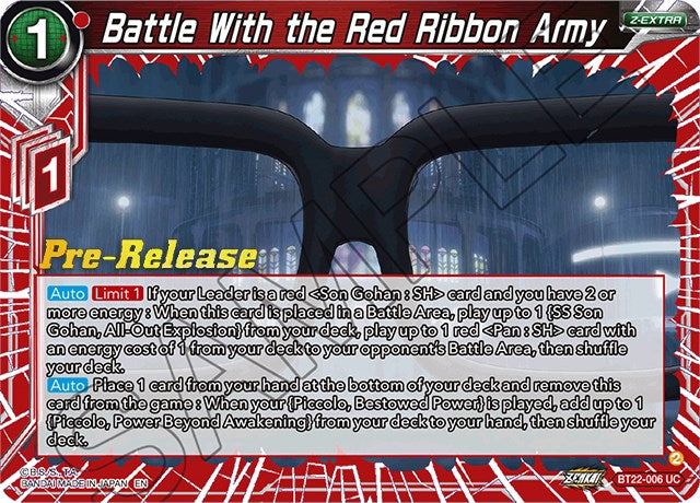 Battle With the Red Ribbon Army (BT22-006) [Critical Blow Prerelease Promos] | North Valley Games