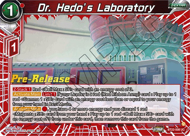 Dr. Hedo's Laboratory (BT22-008) [Critical Blow Prerelease Promos] | North Valley Games
