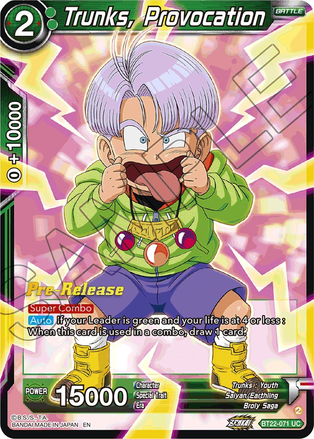 Trunks, Provocation (BT22-071) [Critical Blow Prerelease Promos] | North Valley Games