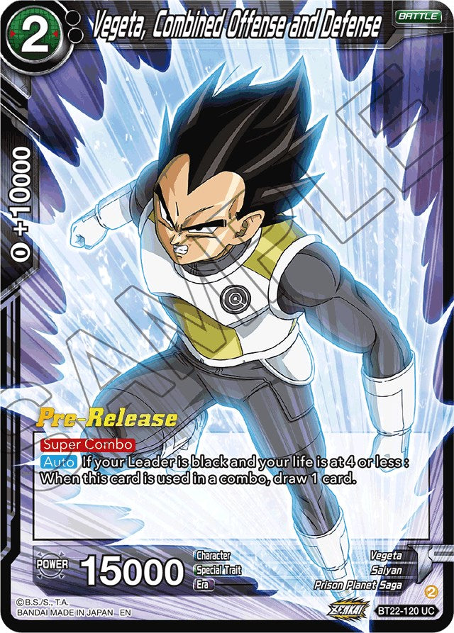 Vegeta, Combined Offense and Defense (BT22-120) [Critical Blow Prerelease Promos] | North Valley Games