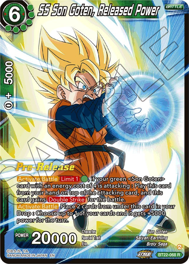 SS Son Goten, Released Power (BT22-068) [Critical Blow Prerelease Promos] | North Valley Games