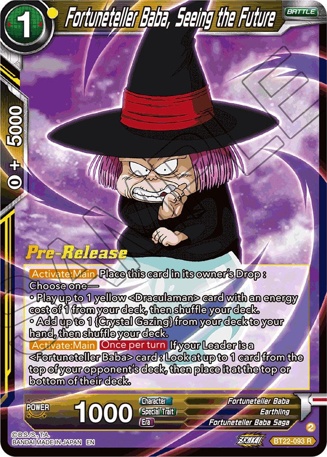 Fortuneteller Baba, Seeing the Future (BT22-093) [Critical Blow Prerelease Promos] | North Valley Games