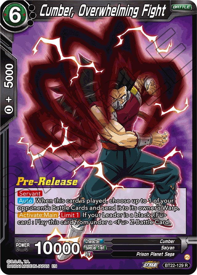Cumber, Overwhelming Fight (BT22-129) [Critical Blow Prerelease Promos] | North Valley Games
