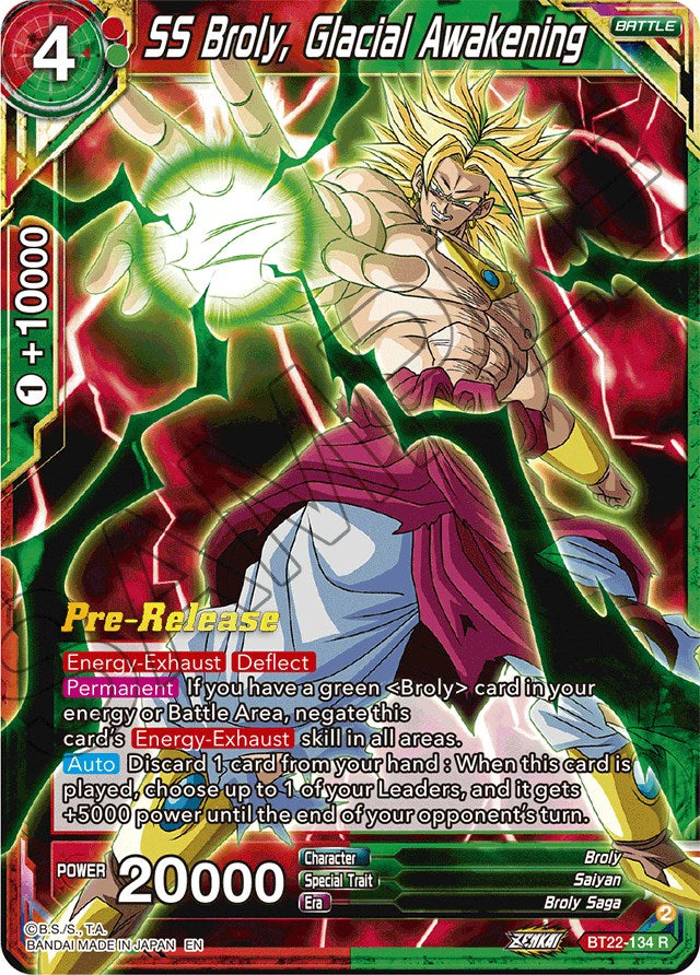 SS Broly, Glacial Awakening (BT22-134) [Critical Blow Prerelease Promos] | North Valley Games