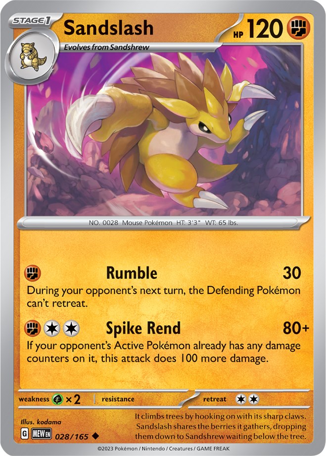 Sandslash (028/165) [Scarlet & Violet: 151] | North Valley Games