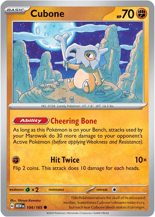 Cubone (104/165) [Scarlet & Violet: 151] | North Valley Games