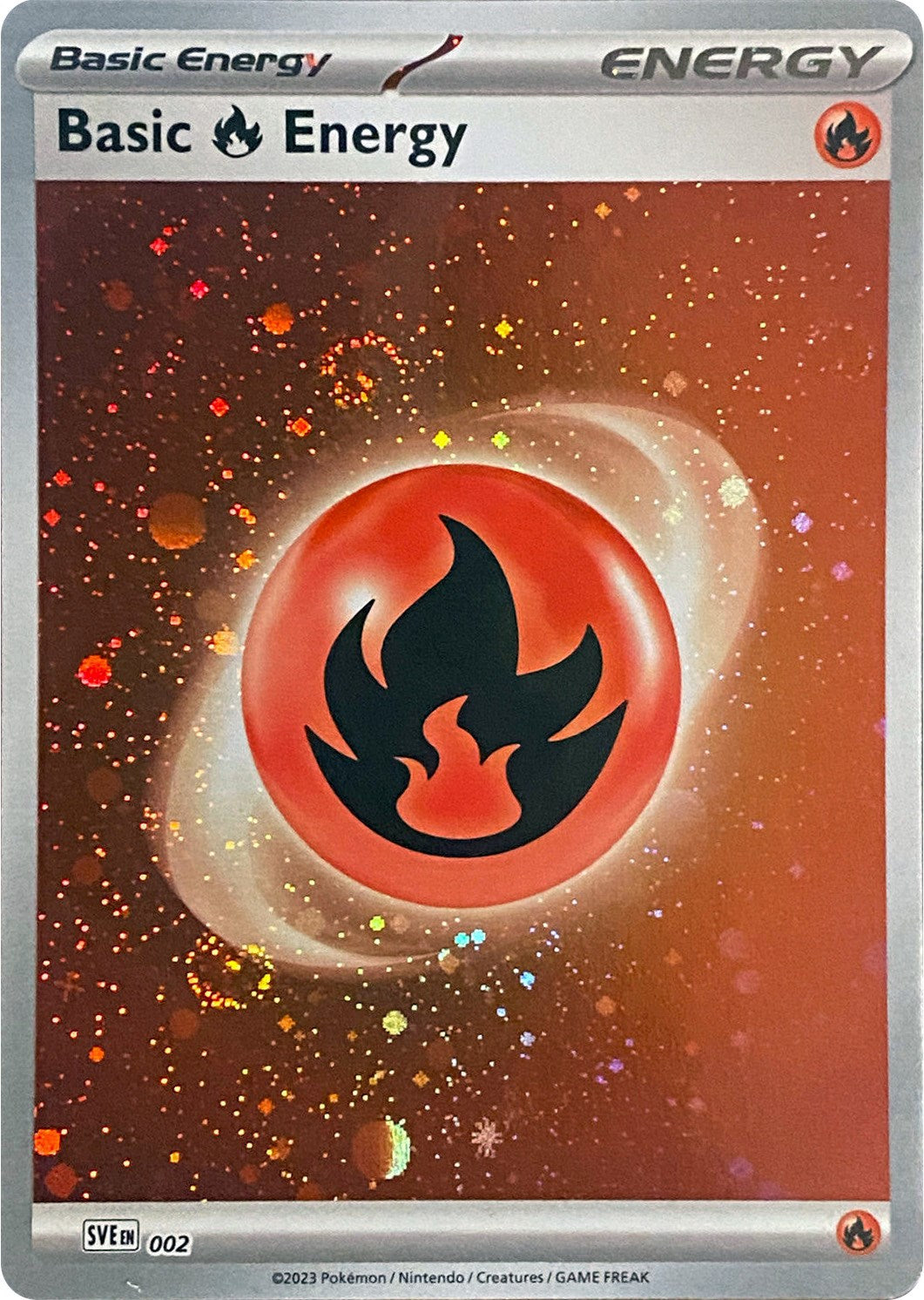 Basic Fire Energy (002) (Cosmos Holo) [Scarlet & Violet: Base Set] | North Valley Games