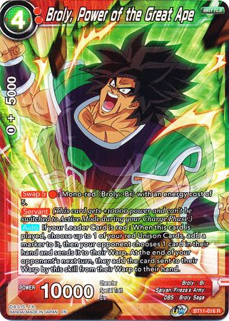 Broly, Power of the Great Ape (BT11-016) [Vermilion Bloodline 2nd Edition] | North Valley Games