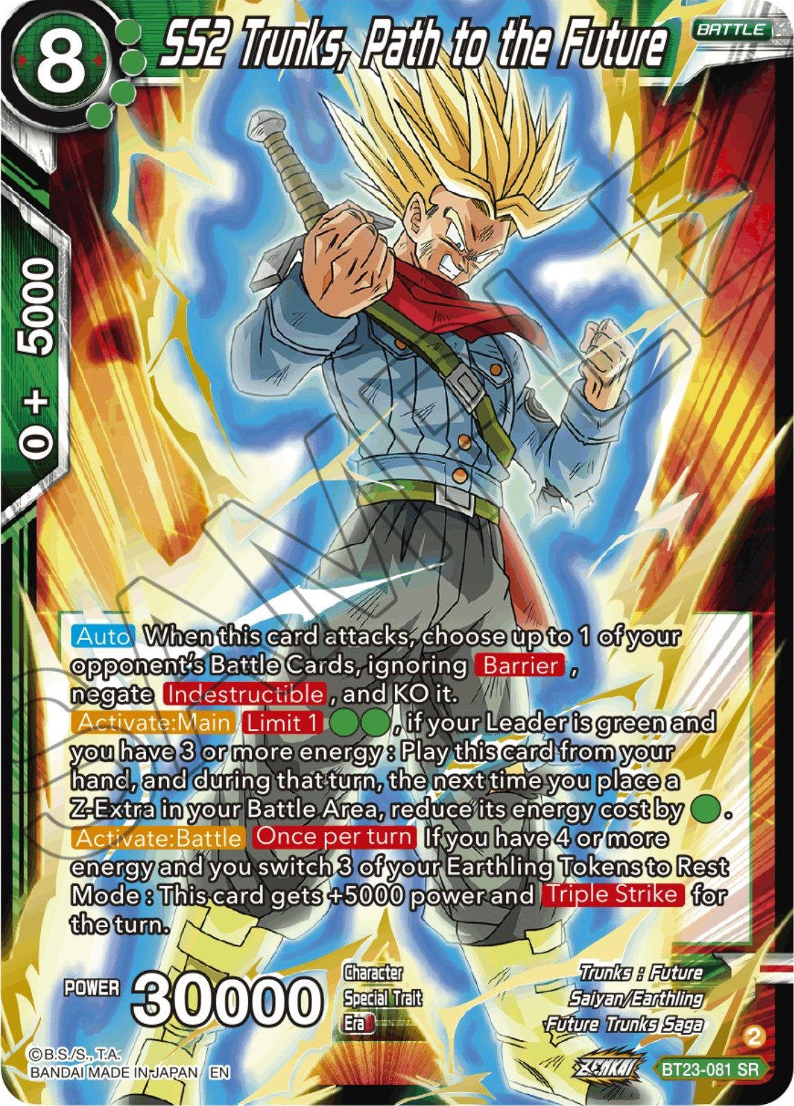 SS2 Trunks, Path to the Future (BT23-081) [Perfect Combination] | North Valley Games