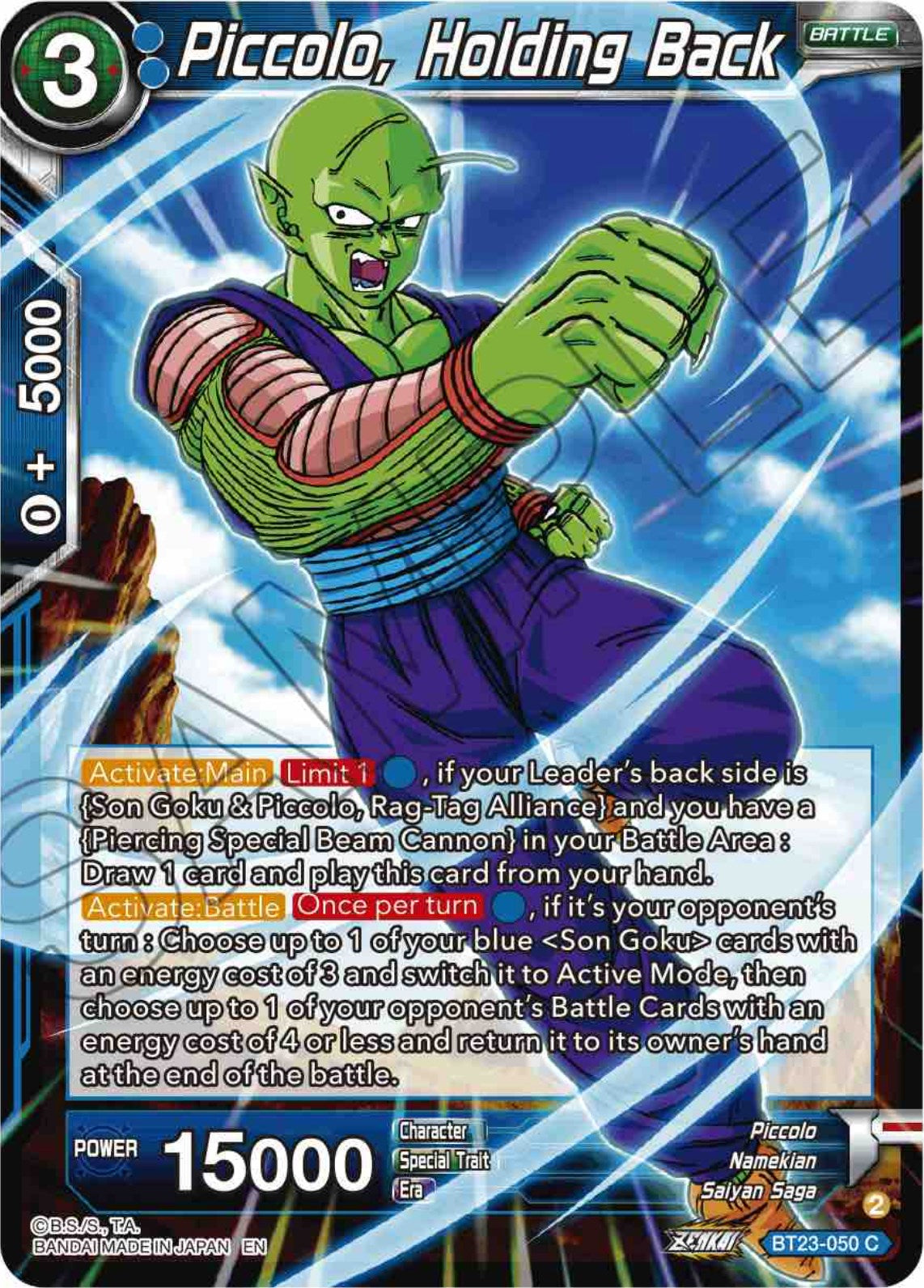 Piccolo, Holding Back (BT23-050) [Perfect Combination] | North Valley Games