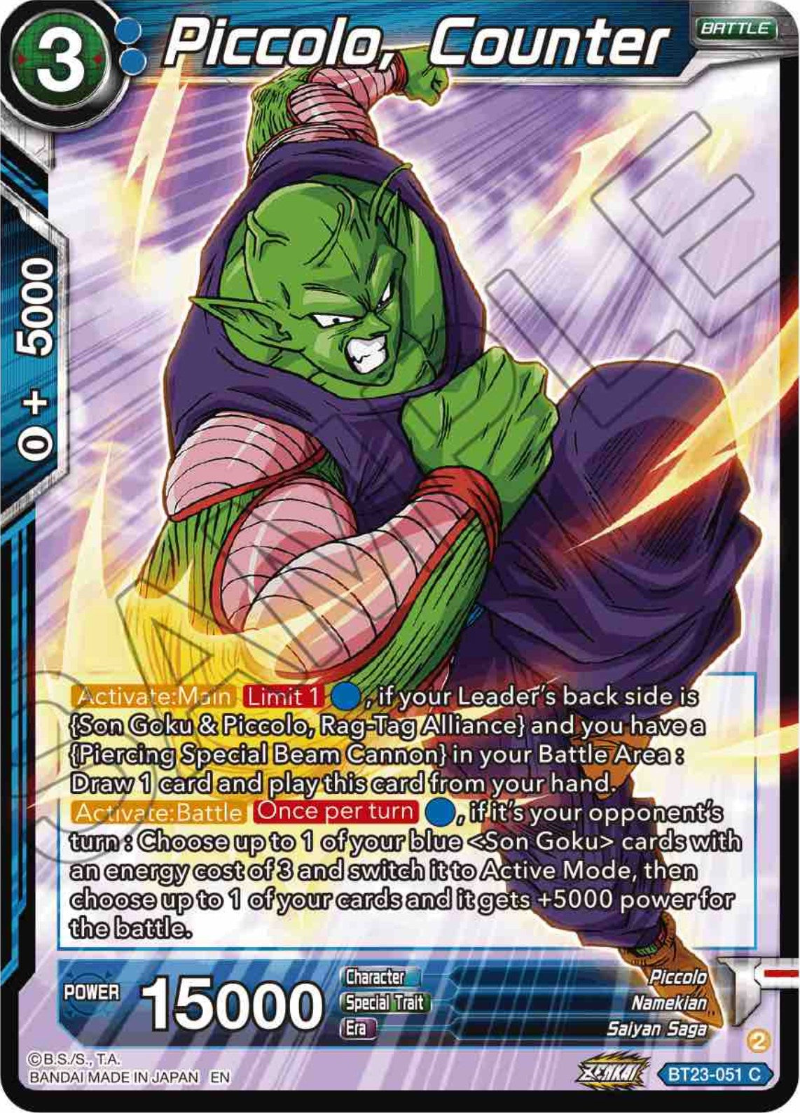 Piccolo, Counter (BT23-051) [Perfect Combination] | North Valley Games