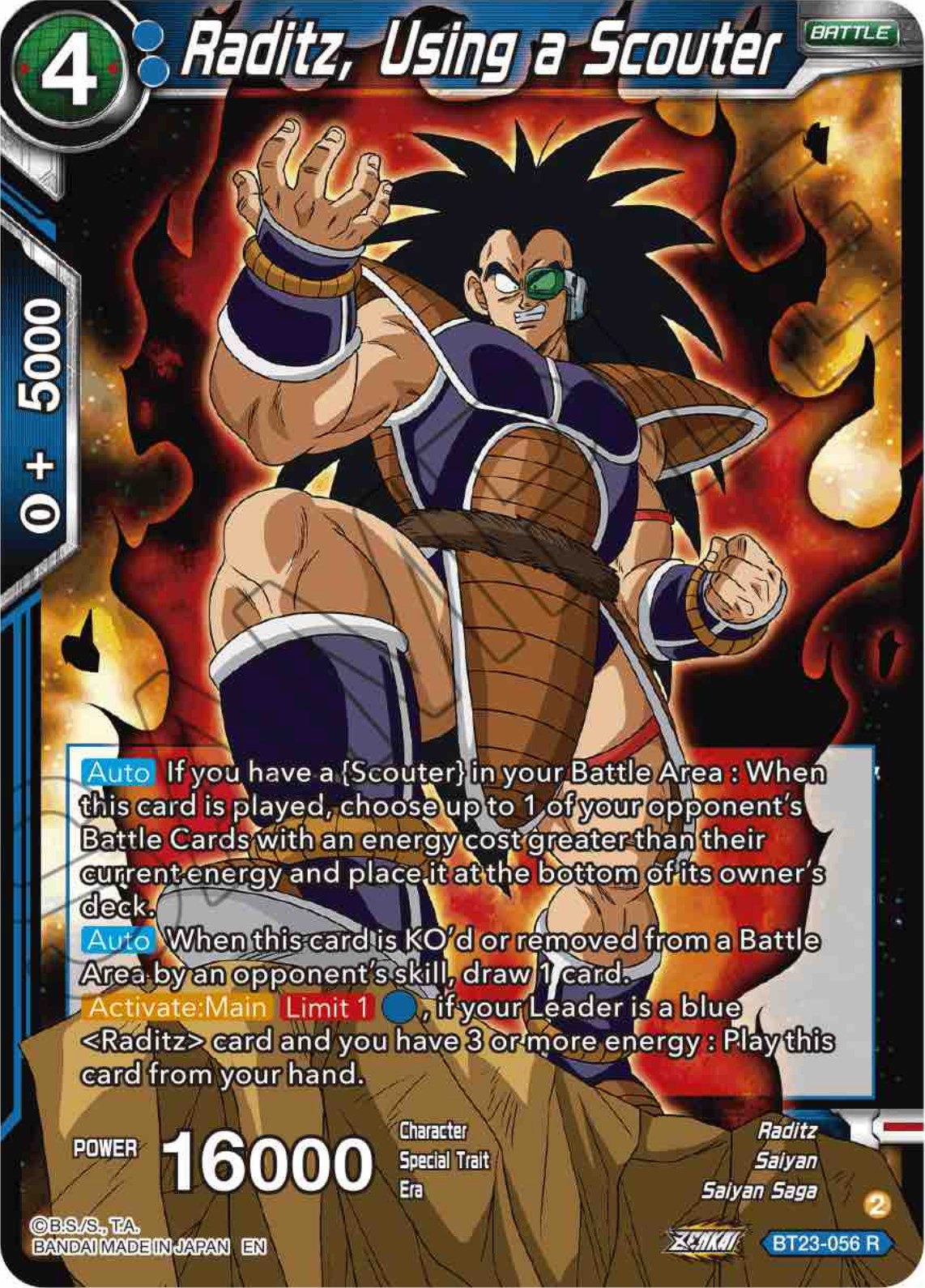 Raditz, Using a Scouter (BT23-056) [Perfect Combination] | North Valley Games