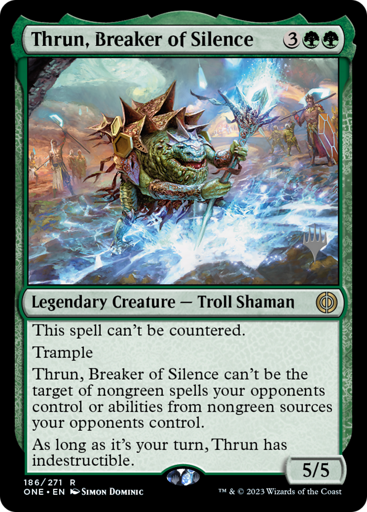 Thrun, Breaker of Silence (Promo Pack) [Phyrexia: All Will Be One Promos] | North Valley Games