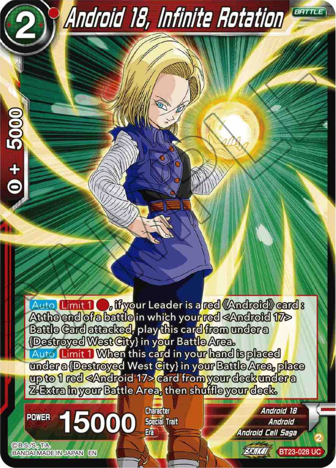 Android 18, Infinite Rotation (BT23-028) [Perfect Combination] | North Valley Games