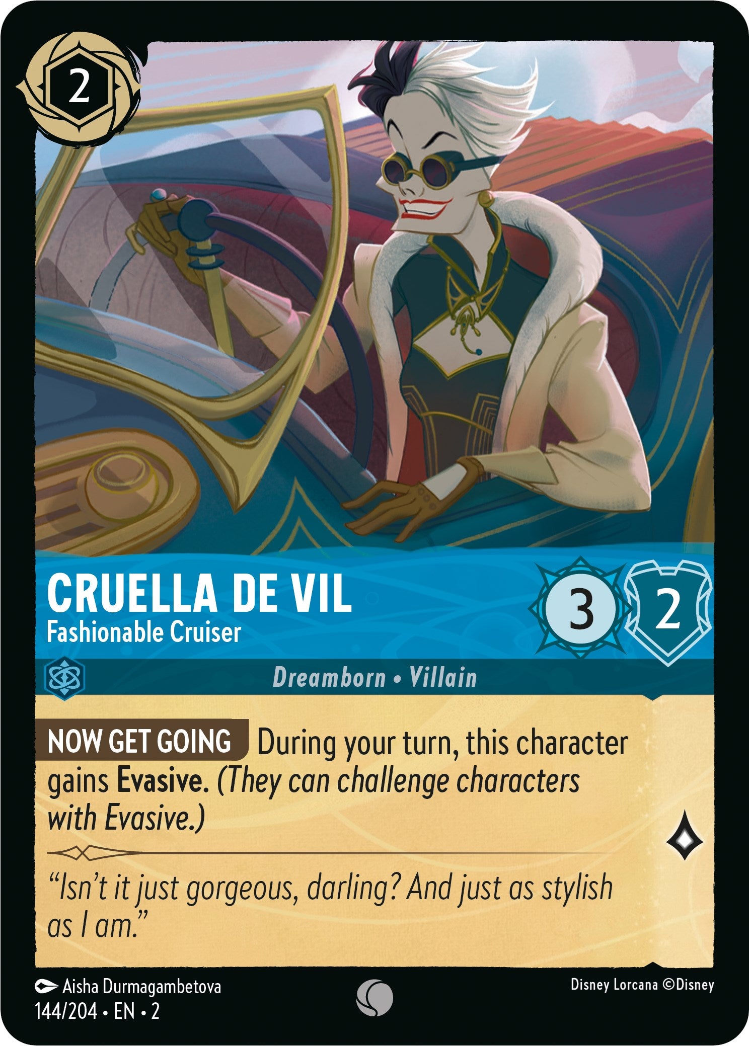 Cruella De Vil - Fashionable Cruiser (144/204) [Rise of the Floodborn] | North Valley Games