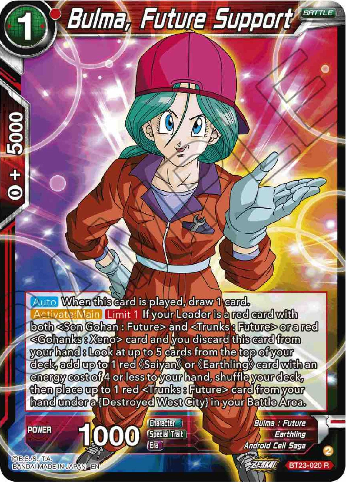 Bulma, Future Support (BT23-020) [Perfect Combination] | North Valley Games