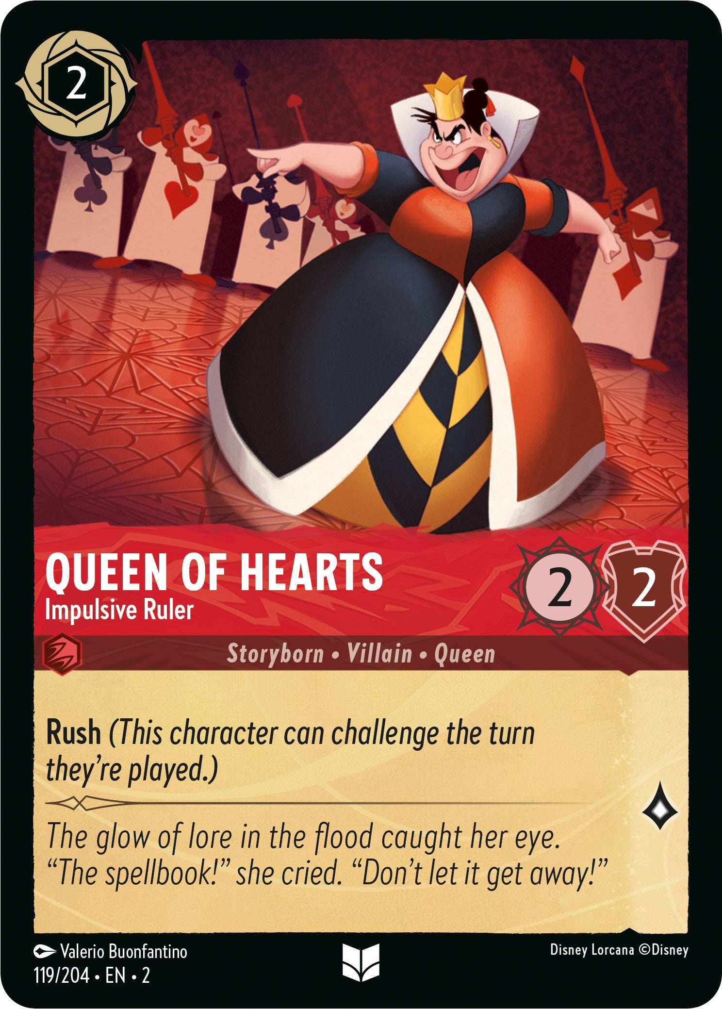 Queen of Hearts - Impulsive Ruler (119/204) [Rise of the Floodborn] | North Valley Games