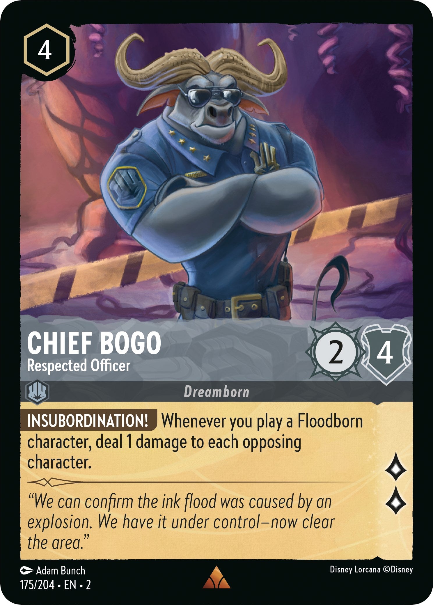 Chief Bogo - Respected Officer (175/204) [Rise of the Floodborn] | North Valley Games