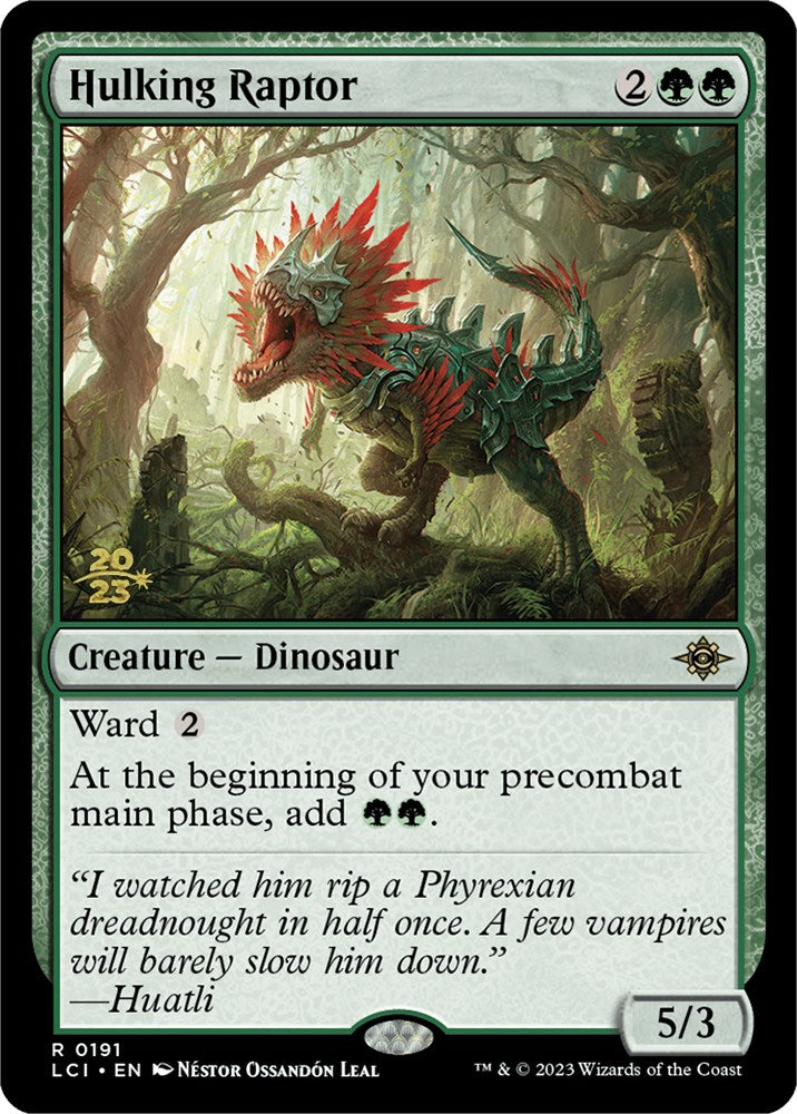 Hulking Raptor [The Lost Caverns of Ixalan Prerelease Cards] | North Valley Games