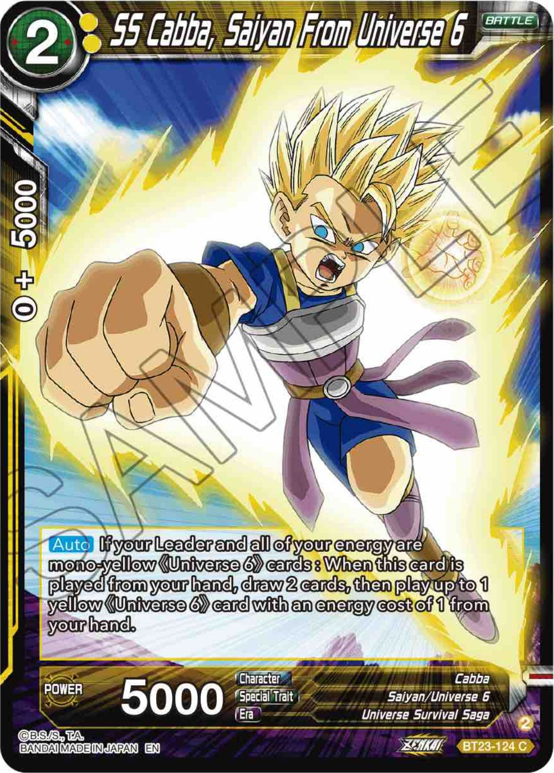 SS Cabba, Saiyan From Universe 6 (BT23-124) [Perfect Combination] | North Valley Games