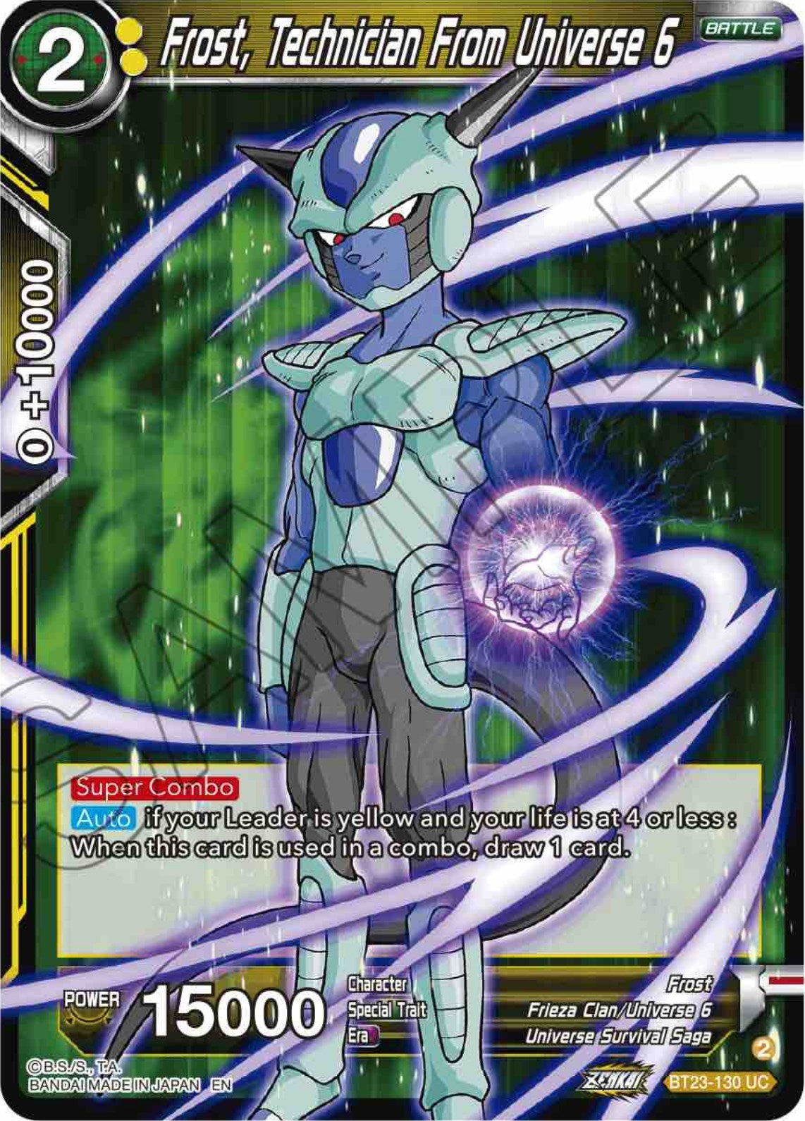 Frost, Technician From Universe 6 (BT23-130) [Perfect Combination] | North Valley Games