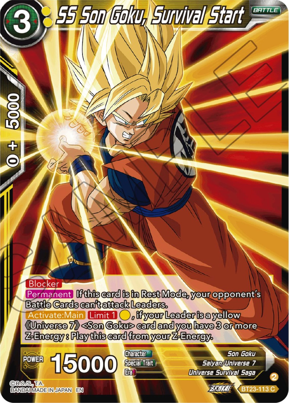 SS Son Goku, Survival Start (BT23-113) [Perfect Combination] | North Valley Games