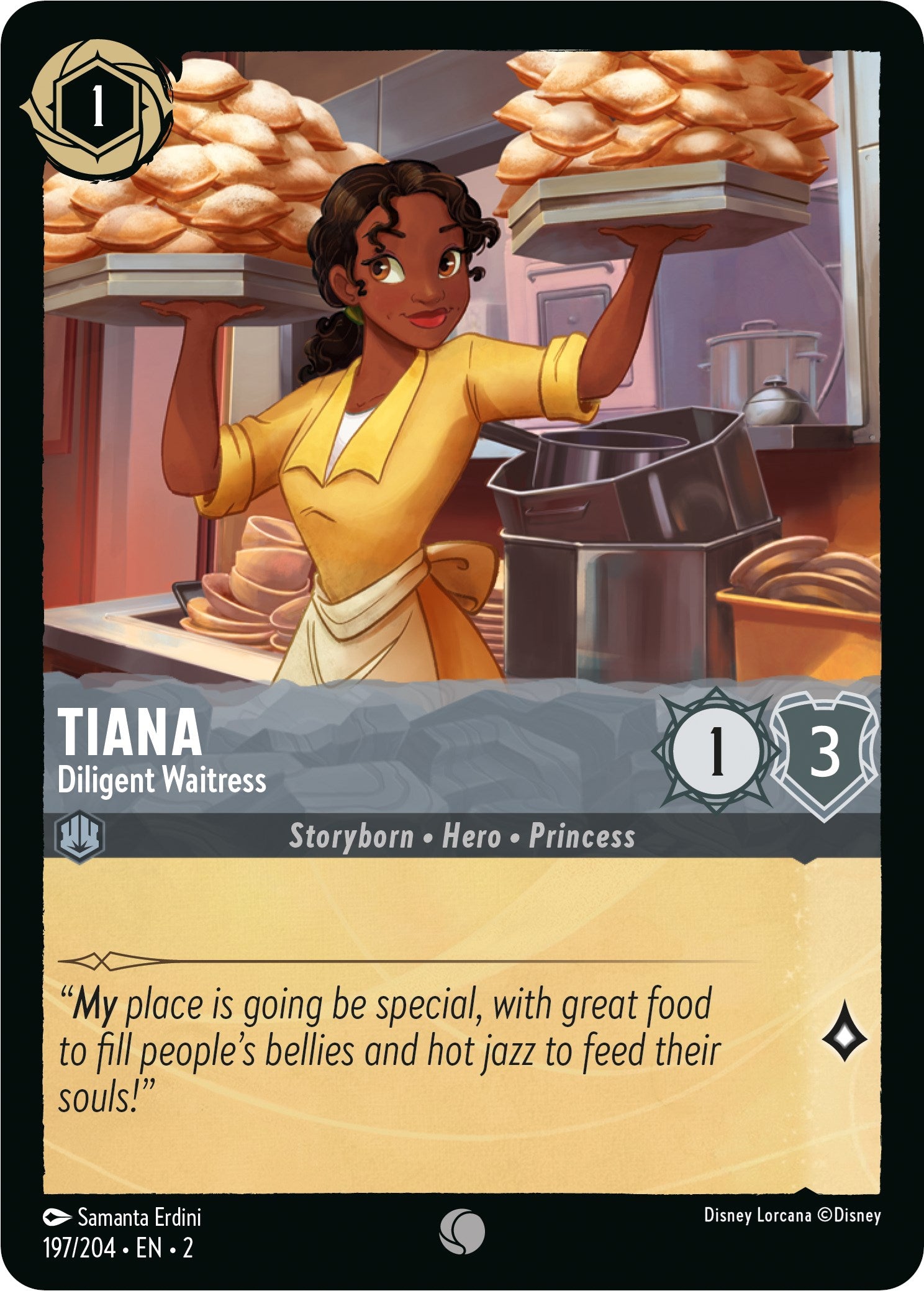 Tiana - Diligent Waitress (197/204) [Rise of the Floodborn] | North Valley Games