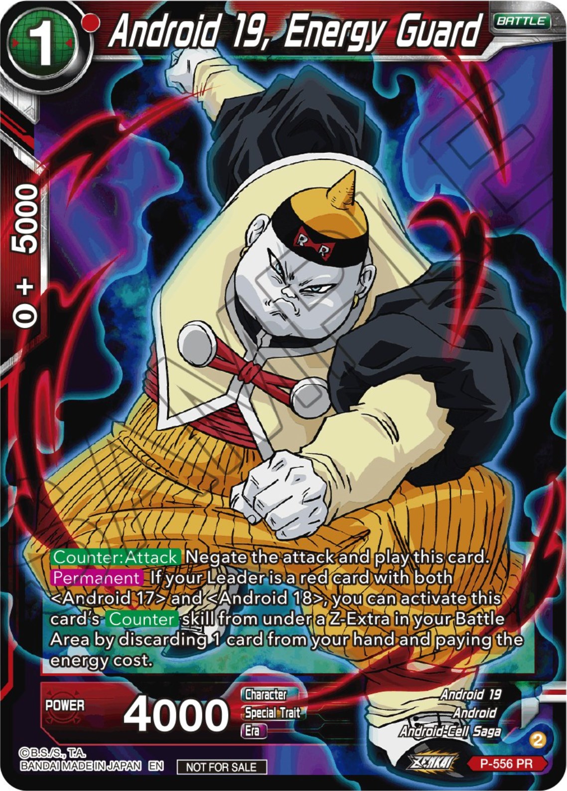 Android 19, Energy Guard (Zenkai Series Tournament Pack Vol.6) (P-556) [Tournament Promotion Cards] | North Valley Games