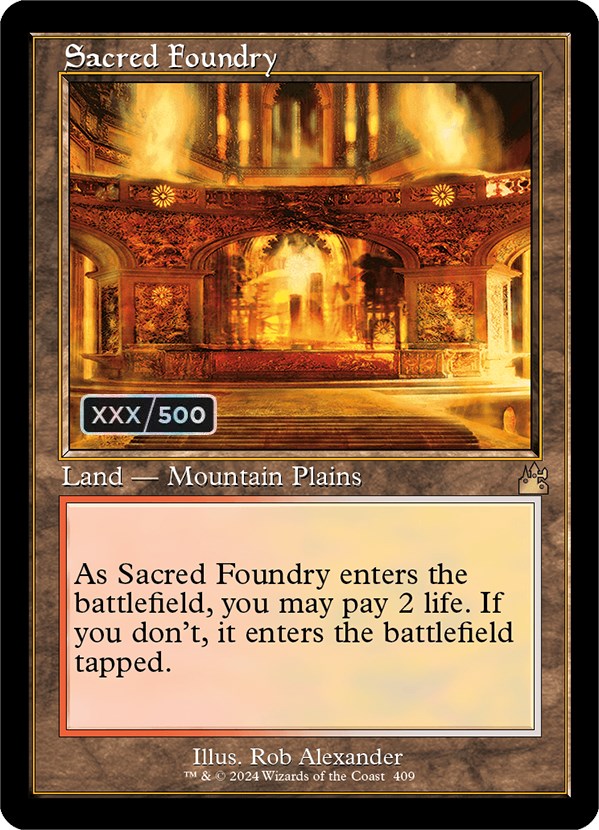 Sacred Foundry (Retro) (Serialized) [Ravnica Remastered] | North Valley Games